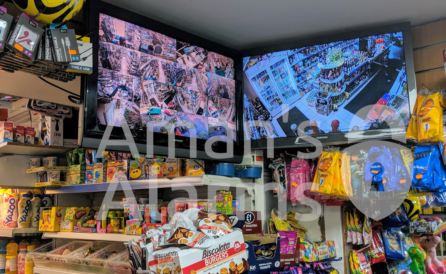 CCTV cameras in convenience store Leamington Spa